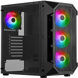 GAMDIAS ATX Mid Tower Gaming Computer PC Case with Side Tempered Glass, 4X 120mm ARGB Case Fans and